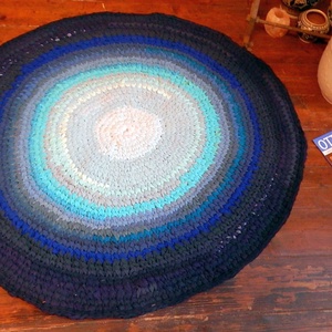 horgolt szőnyeg újrahasznosított anyagokból - otthon & életmód - lakástextil - szőnyeg - horgolt szőnyeg - Meska.hu