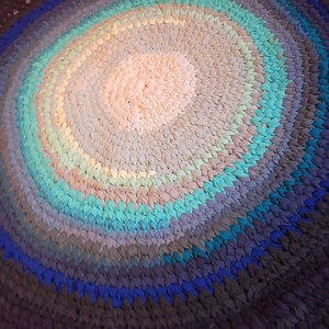 horgolt szőnyeg újrahasznosított anyagokból - otthon & életmód - lakástextil - szőnyeg - horgolt szőnyeg - Meska.hu