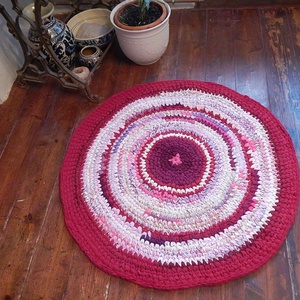  Rag rug Horgolt szőnyeg rongyszőnyeg - otthon & életmód - lakástextil - szőnyeg - horgolt szőnyeg - Meska.hu