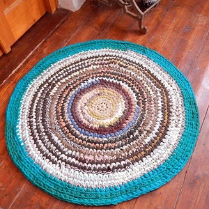  Rag rug Horgolt szőnyeg rongyszőnyeg -  - Meska.hu