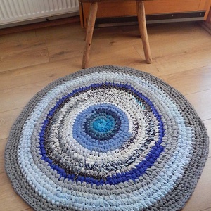  Rag rug Horgolt szőnyeg rongyszőnyeg, Otthon & Lakás, Lakástextil, Szőnyeg, Horgolt szőnyeg, Horgolás, Újrahasznosított alapanyagból készült termékek, MESKA