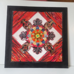 Mandala intarziás  kép , Művészet, Festmény, Papírművészet, Újrahasznosított alapanyagból készült termékek, MESKA
