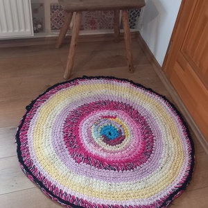  Rag rug Horgolt szőnyeg rongyszőnyeg - otthon & életmód - lakástextil - szőnyeg - horgolt szőnyeg - Meska.hu