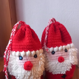 Horgolt Mikulás zsák  - Meska.hu