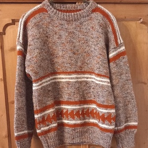 Klasszikus kézze kötött férfi pulóver  - Meska.hu