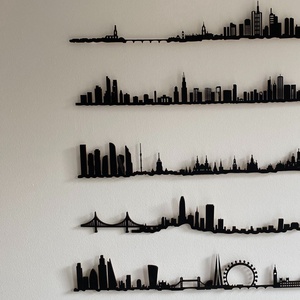  Skyline - városkép falidekor (Párizs, New York, London, Budapest, Róma, Prága, Barcelona, Dubaj, Koppenhága, stb..) - otthon & életmód - dekoráció - fali és függő dekoráció - falra akasztható dekor - Meska.hu