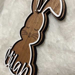 Névre szóló húsvéti nyuszi � egyedi gravírozott fa húsvéti dísz - ünnepi díszek, dekorációk - húsvéti díszek és dekorációk - húsvéti asztaldíszek - Meska.hu