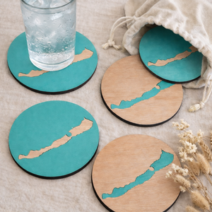 Balaton fa poháralátét szett (4 db) választható színekkel - otthon & életmód - konyhafelszerelés, tálalás - tálalás - tányér- és poháralátét - Meska.hu