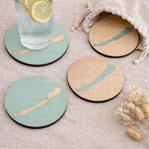 Balaton fa poháralátét szett (4 db) választható színekkel - otthon & életmód - konyhafelszerelés, tálalás - tálalás - tányér- és poháralátét - Meska.hu