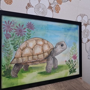 Akril festett teknősbéka - művészet - festmény - akvarell - Meska.hu