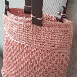 Horgolt barackvirág táska - táska & tok - kézitáska & válltáska - alkalmi táska - Meska.hu