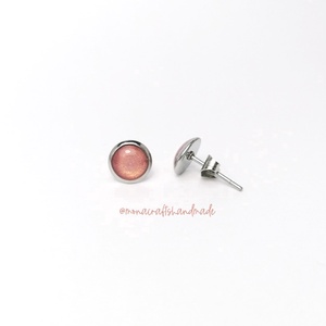 Zselyke - selymesen csillogó rosegold fülbevaló acél alappal  (XS méret) - Meska.hu