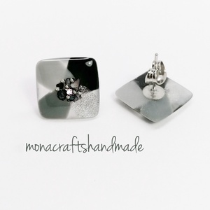 Tiffany - műgyanta fülbevaló acél alappal - ékszer - fülbevaló - pötty fülbevaló - Meska.hu