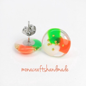 Hollie - műgyanta fülbevaló acél alappal - ékszer - fülbevaló - pötty fülbevaló - Meska.hu