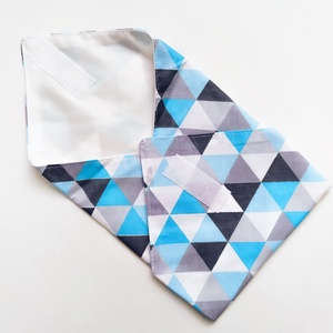Újraszalvéta, szendvics csomagoló, textil szalvéta, kék háromszögek - táska & tok - uzsonna- & ebéd tartó - szendvics csomagoló - Meska.hu