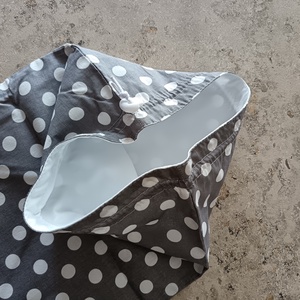 Nagy méretű kenyereszsák, frissentartó zsák, pékárus zsák-Szürke alapon fehér nagy pöttyös - táska & tok - bevásárlás & shopper táska - kenyeres zsák - Meska.hu