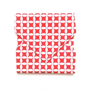 Újraszalvéta, szendvics csomagoló, piros geometrikus, Táska & Tok, Uzsonna- & Ebéd tartó, Szendvics csomagoló, Varrás, MESKA