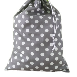 Közepes kenyereszsák, frissentartó zsák, pékárus zsák-Szürke alapon fehér nagy pöttyös, Táska & Tok, Bevásárlás & Shopper táska, Kenyeres zsák, Varrás, MESKA