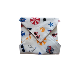 Újraszalvéta, szendvics csomagoló, strand mintás, Táska & Tok, Uzsonna- & Ebéd tartó, Szendvics csomagoló, Varrás, MESKA