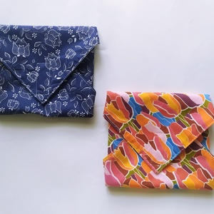 2 db újraszalvéta, szendvics csomagoló, tulipános - táska & tok - uzsonna- & ebéd tartó - szendvics csomagoló - Meska.hu