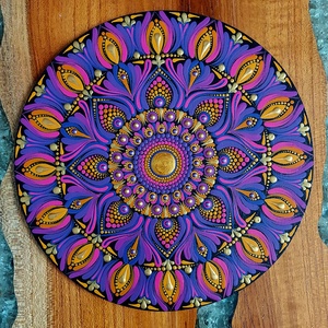 Lilás pinkes kis mandala, Otthon & Életmód, Dekoráció, Spiritualitás, Mandala, Festészet, MESKA