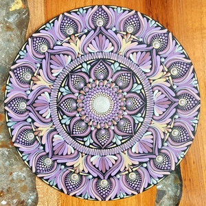 Halványlilás-rózsaszínes kis mandala, Otthon & Életmód, Dekoráció, Spiritualitás, Mandala, Festészet, MESKA