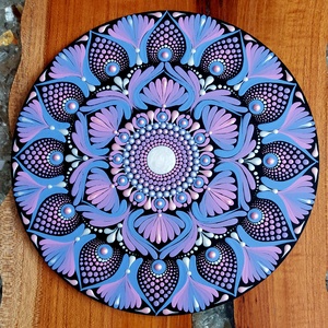 Kék-lila-rózsaszín színátmenetes kis mandala, Otthon & Életmód, Dekoráció, Spiritualitás, Mandala, Festészet, MESKA