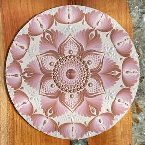 Barnás-púderes színátmenetes kis mandala, Otthon & Életmód, Dekoráció, Spiritualitás, Mandala, Festészet, MESKA