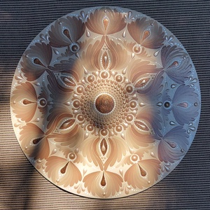 Barnás-bézses színátmenetes kis mandala, Otthon & Életmód, Dekoráció, Spiritualitás, Mandala, Festészet, MESKA