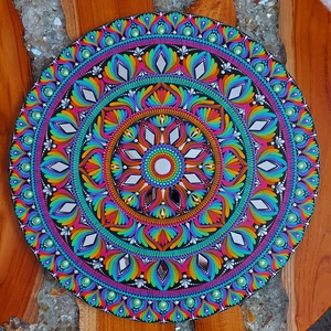 Szivárvány mandala tükörmozaikokkal, Otthon & Életmód, Dekoráció, Spiritualitás, Mandala, Festészet, Festett tárgyak, MESKA