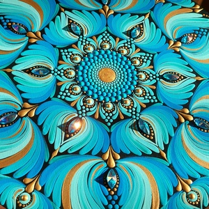 Óceán színei ihlette kisebb mandala - otthon & életmód - dekoráció - spiritualitás - mandala - Meska.hu