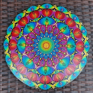 35 cm-es szivárvány mandala, Otthon & Életmód, Dekoráció, Spiritualitás, Mandala, Festészet, Festett tárgyak, MESKA