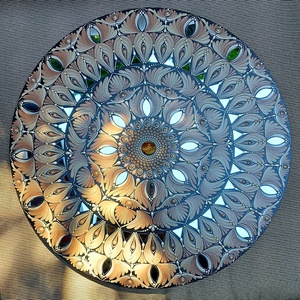 40 cm-es natúr színvilágú bézses-barnás színátmenetes mandala, Otthon & Életmód, Dekoráció, Spiritualitás, Mandala, Festészet, Festett tárgyak, MESKA