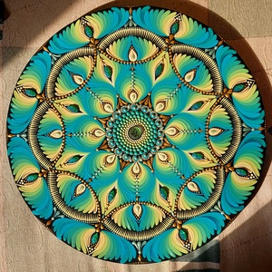 38 cm-es tavaszi hangulatú  mandala, Otthon & Életmód, Dekoráció, Spiritualitás, Mandala, Festészet, Festett tárgyak, MESKA