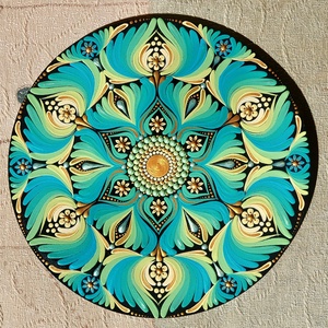 20 cm-es tavaszi hangulatú kis mandala, Otthon & Életmód, Dekoráció, Spiritualitás, Mandala, Festészet, Festett tárgyak, MESKA