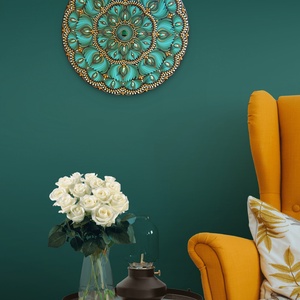 38 cm-es emeráld  mandala - otthon & életmód - dekoráció - spiritualitás - mandala - Meska.hu