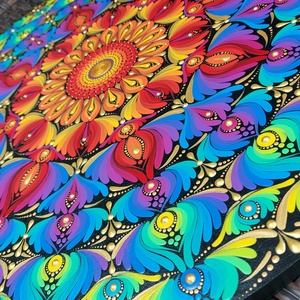 45 cm-es élénk szivárvány  mandala - otthon & életmód - dekoráció - spiritualitás - mandala - Meska.hu