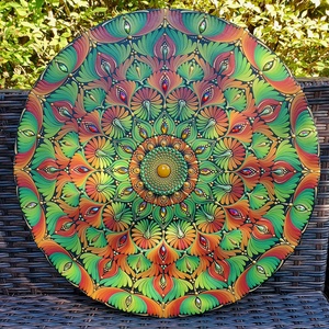45 cm-es  őszi hangulatú mandala, Otthon & Életmód, Dekoráció, Spiritualitás, Mandala, Festészet, Festett tárgyak, MESKA