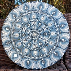 45 cm-es Télies-jeges mandala, Otthon & Életmód, Dekoráció, Spiritualitás, Mandala, Festészet, Festett tárgyak, MESKA