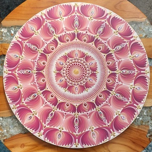 45 cm-es  Valentin nap ihlette mandala, Otthon & Életmód, Dekoráció, Spiritualitás, Mandala, Festészet, Festett tárgyak, A mandala mérete: átmérő: 45 cm, vastagság: 12 mm. Prémium minőségű rétegelt nyírfa alapra készült,..., MESKA