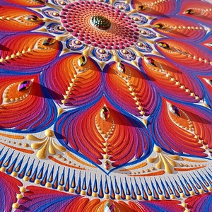 45 cm-es Sunset Floral mandala - otthon & életmód - dekoráció - spiritualitás - mandala - Meska.hu