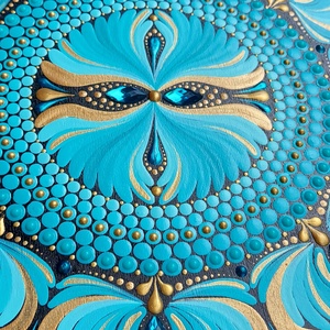 20 cm-es  türkízkék színátmenetes  kis mandala - otthon & életmód - dekoráció - spiritualitás - mandala - Meska.hu