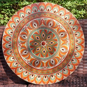 45 cm-es Indián/Boho stílusú mandala, Otthon & Életmód, Dekoráció, Spiritualitás, Mandala, Festészet, Festett tárgyak, MESKA