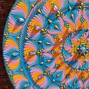 35 cm-es  élénk, késő nyári színvilágú mandala - otthon & életmód - dekoráció - spiritualitás - mandala - Meska.hu 35 cm-es  élénk, késő nyári színvilágú mandala - otthon & életmód - dekoráció - spiritualitás - mandala - Meska.hu