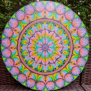 55 cm-es mandala lágy szivárvány színekkel, Otthon & Életmód, Dekoráció, Spiritualitás, Mandala, Festészet, Festett tárgyak, MESKA