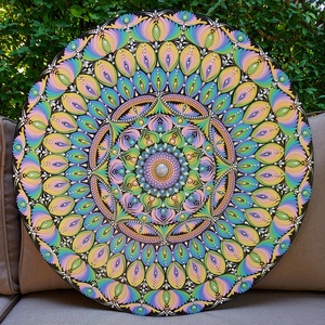 60 cm-es pasztel szivárvány mandala , Otthon & Életmód, Dekoráció, Spiritualitás, Mandala, Festészet, Festett tárgyak, MESKA