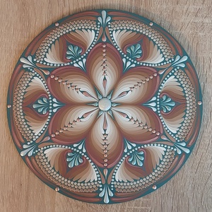 20 cm-es Őszi hangulatú kis mandala, Otthon & Életmód, Dekoráció, Spiritualitás, Mandala, Festészet, Festett tárgyak, MESKA