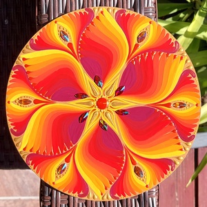 20 cm-es  Tűzvirág mandala a naplemente színeivel - otthon & életmód - dekoráció - spiritualitás - mandala - Meska.hu 20 cm-es  Tűzvirág mandala a naplemente színeivel - otthon & életmód - dekoráció - spiritualitás - mandala - Meska.hu