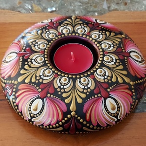 15 cm-es mécsestartó mandala mintákkal elegáns színekkel  - otthon & életmód - dekoráció - spiritualitás - mandala - Meska.hu