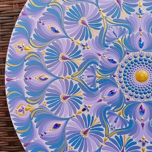 38 cm-es Lilás-kékes  mandala  - otthon & életmód - dekoráció - spiritualitás - mandala - Meska.hu